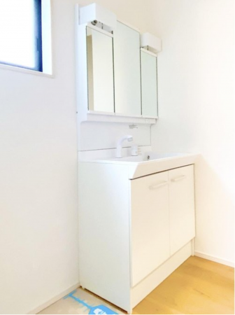 佐賀市若楠、新築一戸建ての洗面画像です