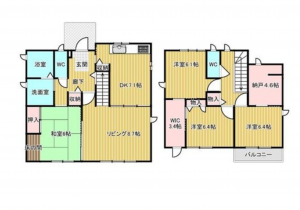佐賀市金立町、中古一戸建ての間取り画像です