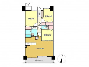 佐賀市兵庫北、中古マンションの間取り画像です
