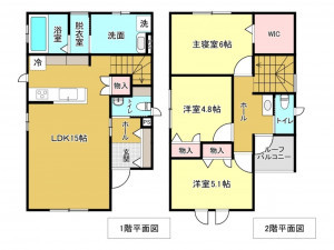 佐賀市若楠、新築一戸建ての間取り画像です