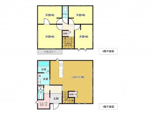佐賀市鍋島町、新築一戸建ての間取り画像です