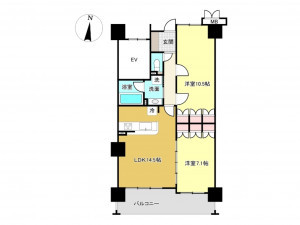 佐賀市神野西、中古マンションの間取り画像です