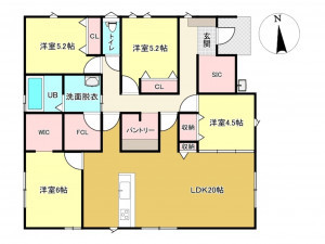 佐賀市大和町、新築一戸建ての間取り画像です