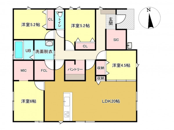 佐賀市大和町、新築一戸建ての間取り画像です