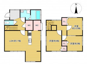 佐賀市高木瀬西、中古一戸建ての間取り画像です