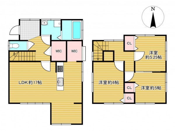 佐賀市高木瀬西、中古一戸建ての間取り画像です