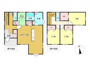 佐賀市大和町、新築一戸建ての間取り画像です