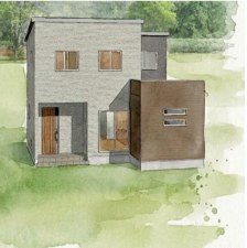 佐賀市大和町、新築一戸建ての完成予想図（外観）画像です