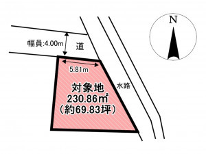 佐賀市神園、土地の間取り画像です