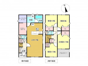 佐賀市大和町、新築一戸建ての間取り画像です