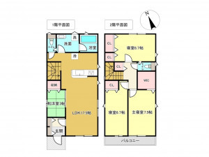 佐賀市大和町、新築一戸建ての間取り画像です