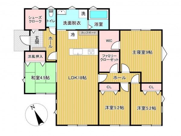 佐賀市大和町、新築一戸建ての間取り画像です