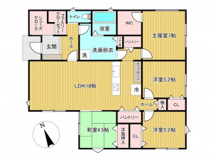 佐賀市大和町、新築一戸建ての間取り画像です