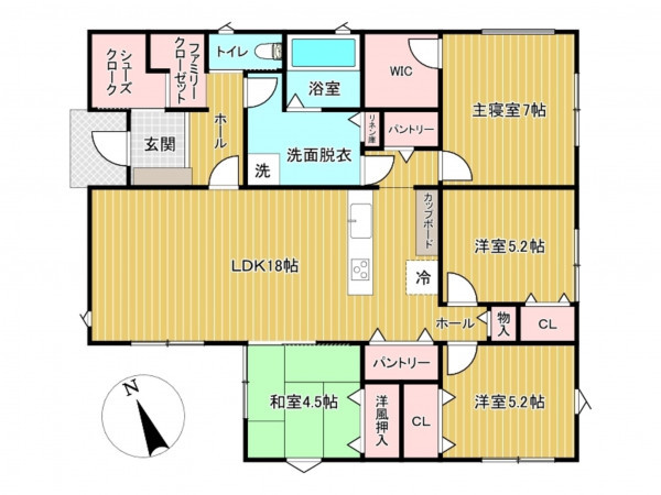 佐賀市大和町、新築一戸建ての間取り画像です
