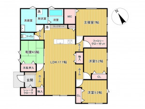 佐賀市大和町、新築一戸建ての間取り画像です