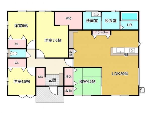 佐賀市金立町、新築一戸建ての間取り画像です