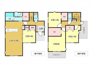 佐賀市高木瀬町、新築一戸建ての間取り画像です