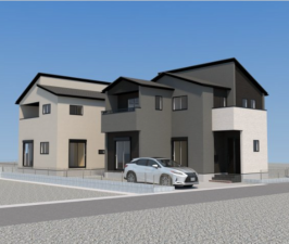 佐賀市高木瀬町、新築一戸建ての完成予想図（外観）画像です