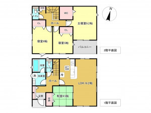 佐賀市高木瀬東、新築一戸建ての間取り画像です