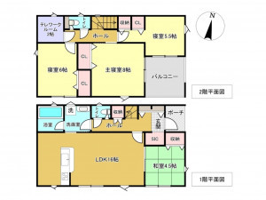 佐賀市高木瀬西、新築一戸建ての間取り画像です