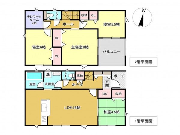 佐賀市高木瀬西、新築一戸建ての間取り画像です