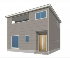 佐賀市高木瀬西、新築一戸建ての完成予想図（外観）画像です