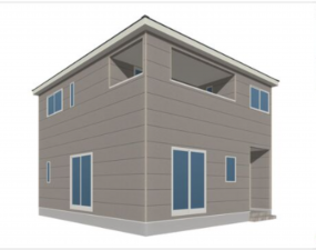 佐賀市高木瀬西、新築一戸建ての完成予想図（外観）画像です