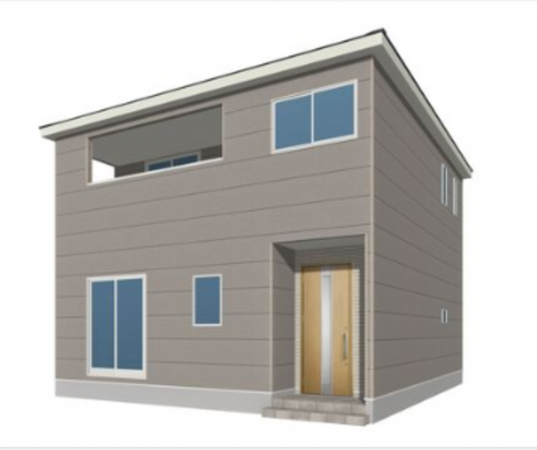佐賀市高木瀬西、新築一戸建ての完成予想図（外観）画像です