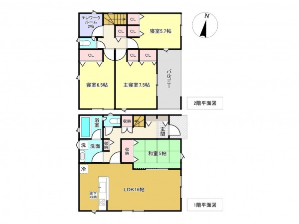 佐賀市高木瀬西、新築一戸建ての間取り画像です