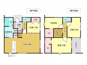 佐賀市高木瀬西、新築一戸建ての間取り画像です