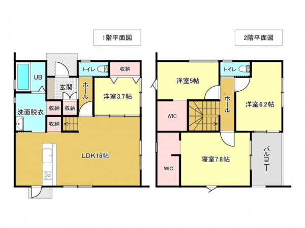 佐賀市高木瀬西、新築一戸建ての間取り画像です