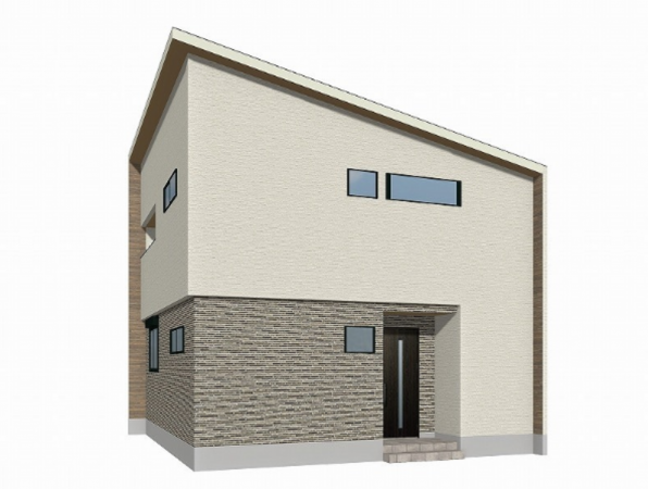 佐賀市高木瀬西、新築一戸建ての完成予想図（外観）画像です