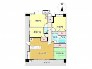 佐賀市開成、中古マンションの間取り画像です