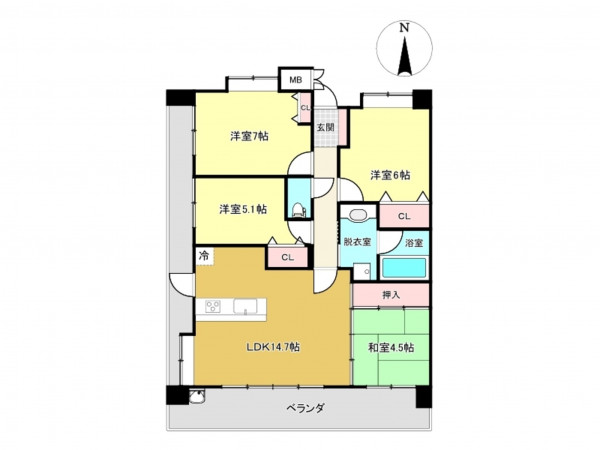 佐賀市開成、中古マンションの間取り画像です