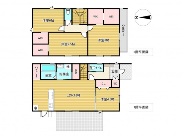 佐賀市高木瀬町、新築一戸建ての間取り画像です