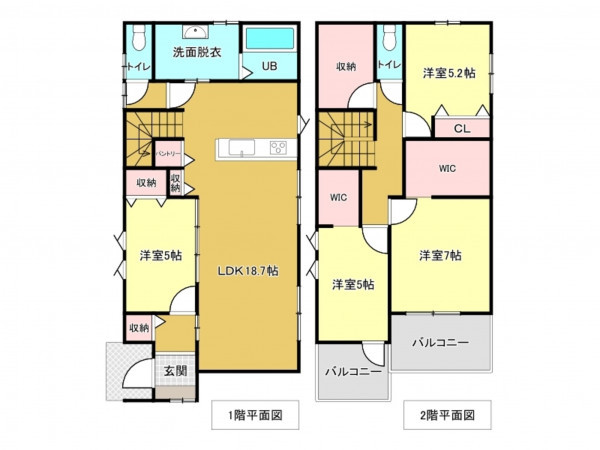 佐賀市八丁畷町、新築一戸建ての間取り画像です