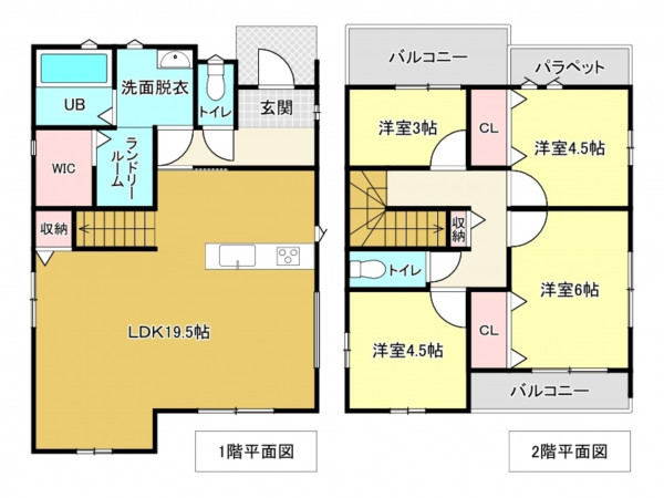 佐賀市開成、新築一戸建ての間取り画像です