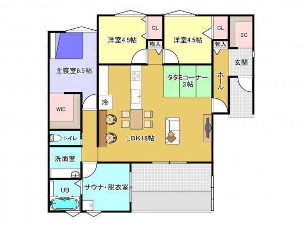 佐賀市高木瀬西、新築一戸建ての間取り画像です
