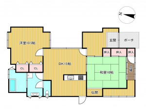 佐賀市若楠、中古一戸建ての間取り画像です