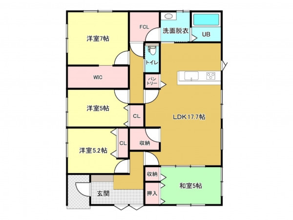 佐賀市大和町、新築一戸建ての間取り画像です