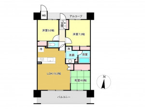 佐賀市卸本町、中古マンションの間取り画像です