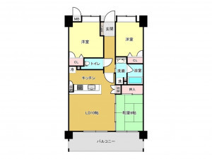 佐賀市新中町、中古マンションの間取り画像です