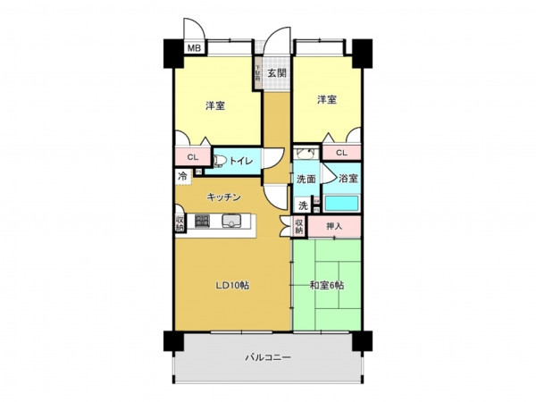 佐賀市新中町、中古マンションの間取り画像です