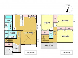 佐賀市大和町、新築一戸建ての間取り画像です