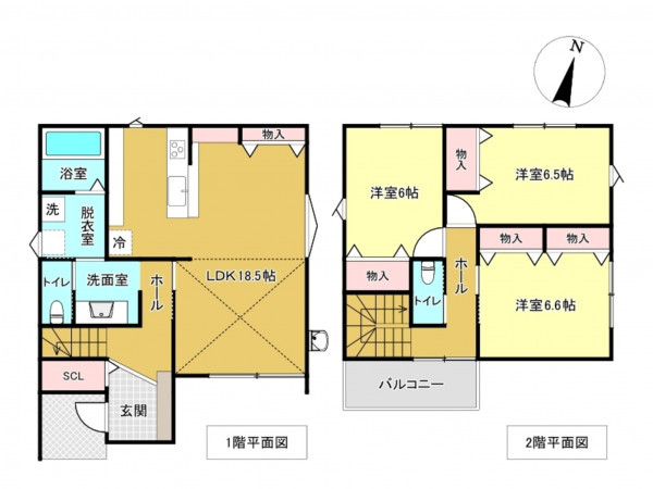 佐賀市大和町、新築一戸建ての間取り画像です