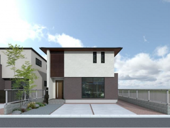 佐賀市大和町、新築一戸建ての完成予想図（外観）画像です