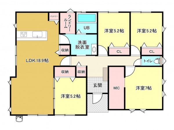 佐賀市神園、新築一戸建ての間取り画像です