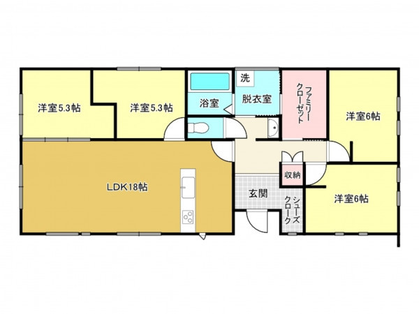 佐賀市金立町、新築一戸建ての間取り画像です