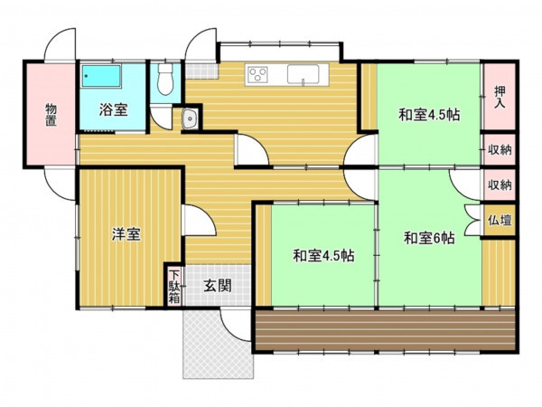 佐賀市八戸溝、中古一戸建ての間取り画像です