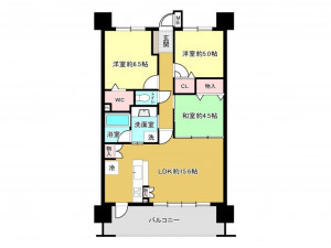 佐賀市高木瀬町、中古マンションの間取り画像です